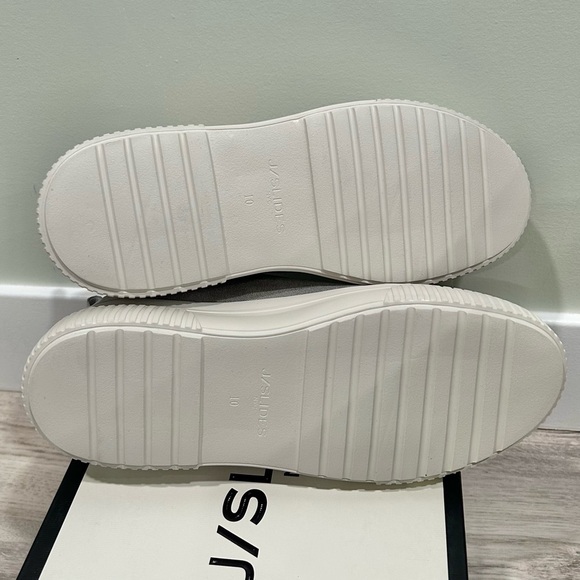NIB J/SLIDES NYC West Bronze Leather Sneaker Shoes White Platform Soles Size 10M - Picture 5 of 13